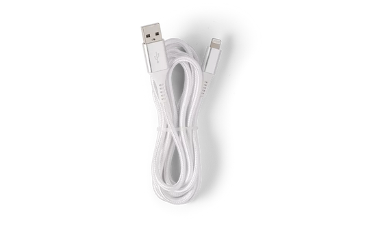 White 6’ USBA to Lightning Charging Cord